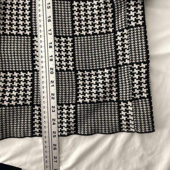 Dressbarn Women's Houndstooth Open Front Cardigan Black White Sz 22/24 - Picture 7 of 7